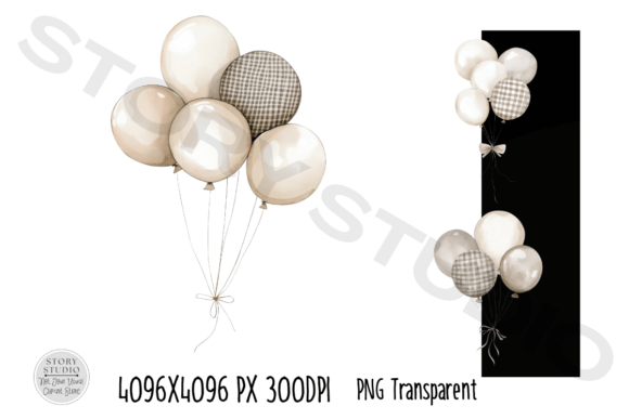 Download Neutral Brown Balloons Clipart Set - Neutral Collection