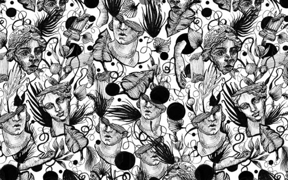 Download Modern Abstract Grecce Pattern in Ink - Modern Collection