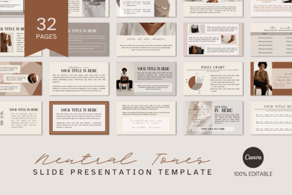 Download SLIDE Neutral Tones CANVA TEMPLATE - Neutral Collection