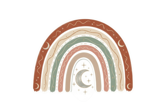 Download Boho Celestial Rainbow with Moon Stars - Boho celestial Collection