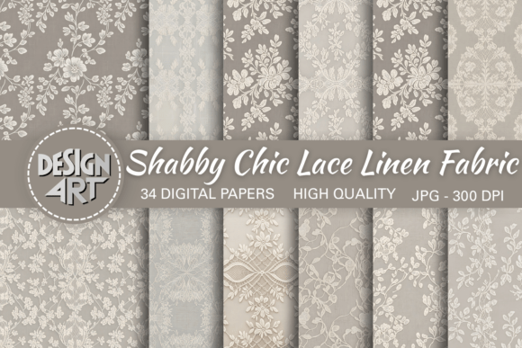Download Shabby Chic Lace Linen Fabric Background - Fabric Collection