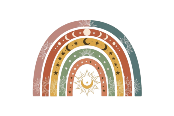 Download Boho Celestial Rainbow Spiritual Art - Boho celestial Collection